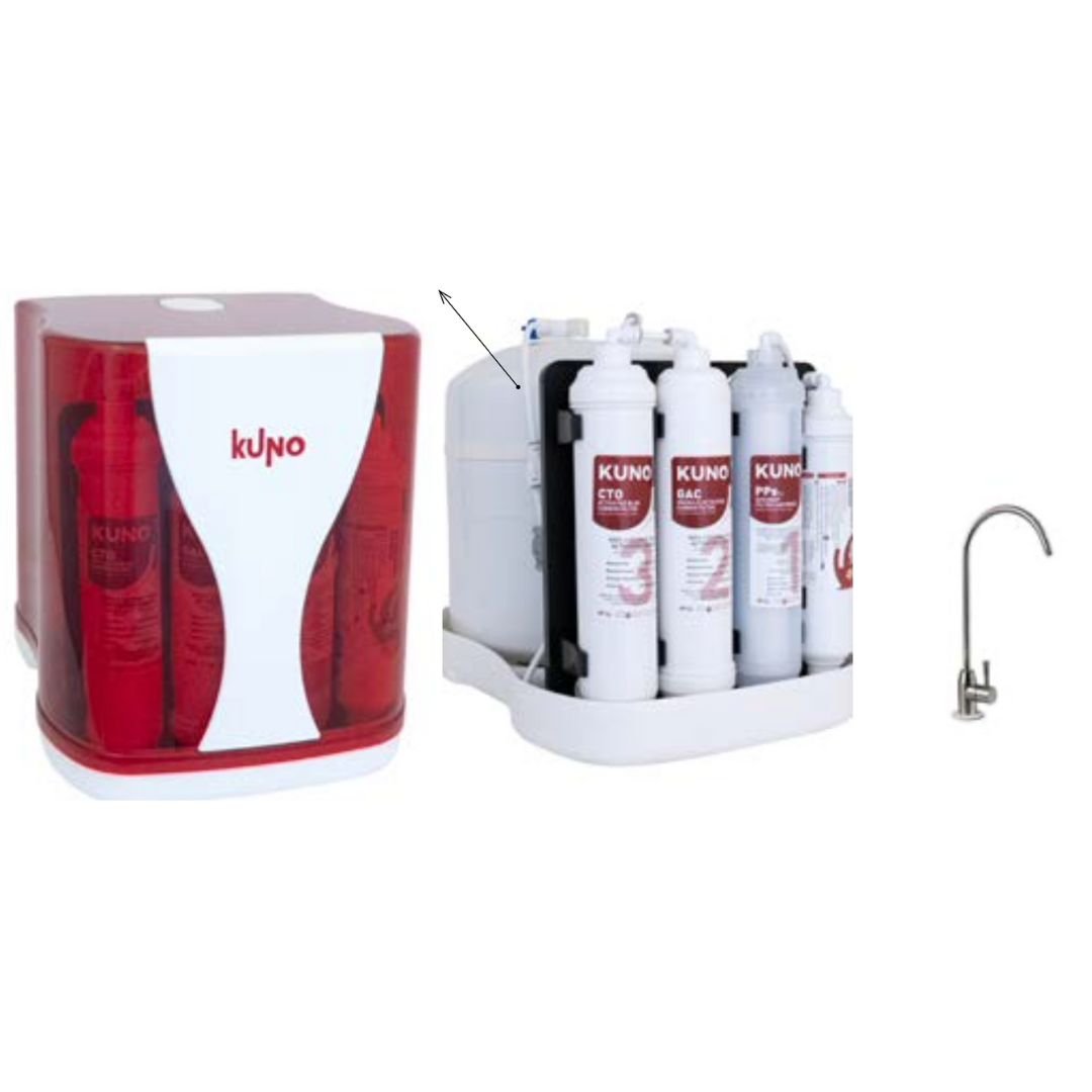 KUNO Pyramid Lux 5 Aşamalı Tezgâh Altı Su Arıtma Cihazı (3.2 Galon Şeffaf Tanklı)