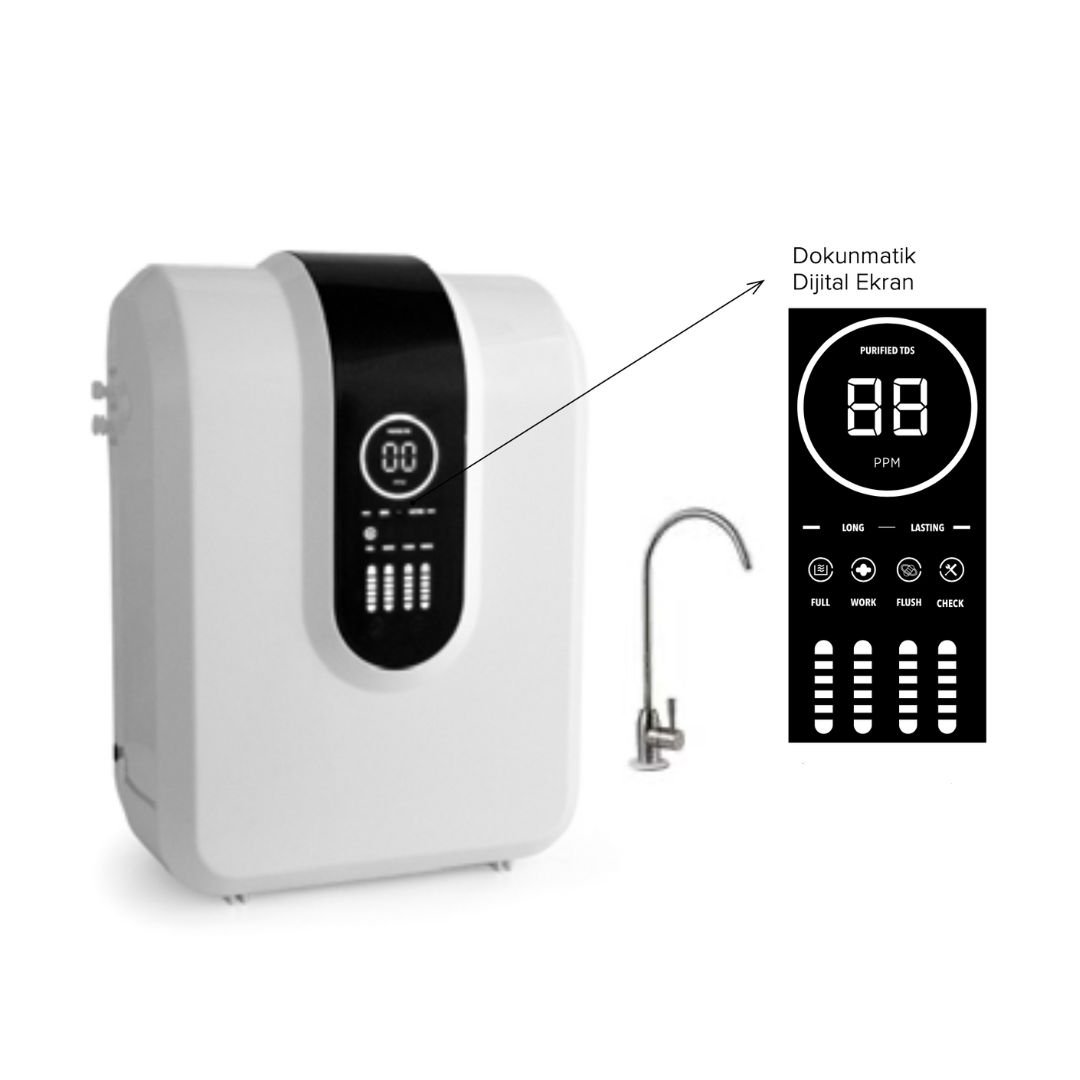 Iconic Slim Dijital 5 Aşamalı Kabinli Su Arıtma Cihazı (600 GPD)